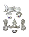 German Silver Shivling Shringar Set /Shiv Ji Mukharbind (face of Lord Shiva) – 11-Piece Decorative Ornament for Lord Shiva Idol | Size 14 inch