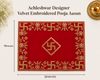Designer Velvet Embroidered Pooja Aasan Cloth for Mandir | Premium Altar Cover for Temple, Puja Chowki, Home Shrine & Diwali Decoration