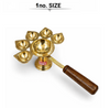 Wooden Handle Brass Panch Aarti Diya/Designer Five Face