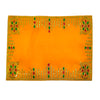 Designer Velvet Embroidered Pooja Aasan Cloth 8x10 inch Yellow | Chowki Aasan for God Idol