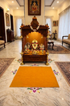 Yellow & White Woolen Pooja Aasan