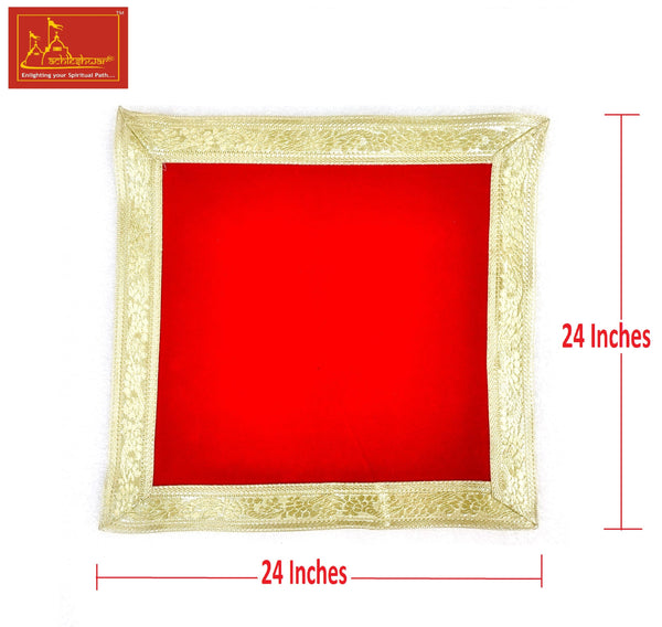 Red Velvet Aasan For Mandir 24*24