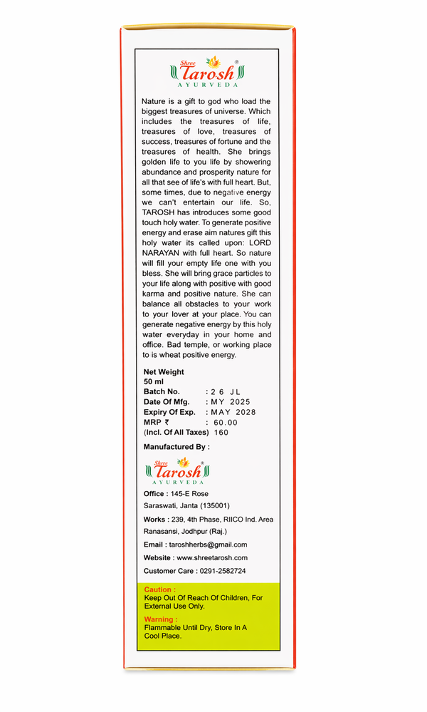 Tarosh Swarn Prabha Purifying Holy Water with Rose Fragrance – Achleshwar