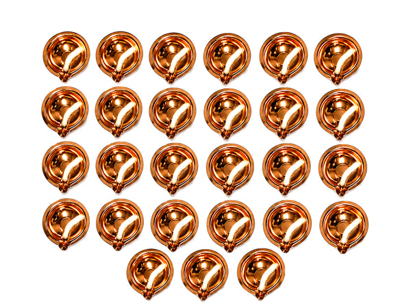 Achleshwar Purushottam Maas 33 Taar Ki 33 Batti with 33 Copper Diya for Pooja, Adhik Maas Deep Daan Set, Cotton Jyot Batti & Tambe Ke Diye Combo Pack for Mandir & Religious Rituals