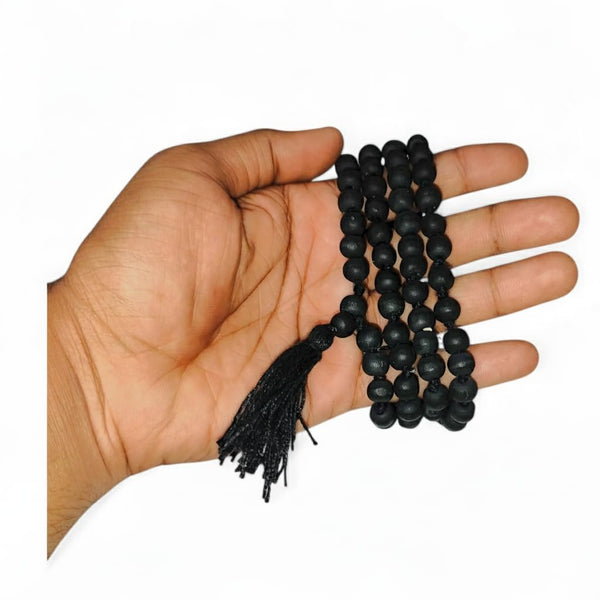 Achleshwar Black Tulsi Mala (108+1 Beads) – Shyama Tulsi Japa Mala for Meditation, Healing & Spiritual Protection