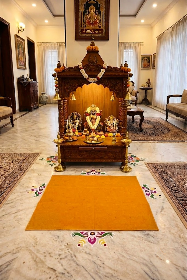 Yellow Woolen Pooja Aasan
