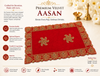 Luxury Designer Velvet Embroidered Red Pooja Aasan Cloth for Mandir | Premium Altar Cover for Temple, Puja Chowki, Home Shrine & Diwali Decoration