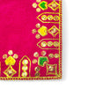 Designer Velvet Embroidered Pooja Aasan Cloth 4X6 inch Pink | Chowki Aasan for God Idol