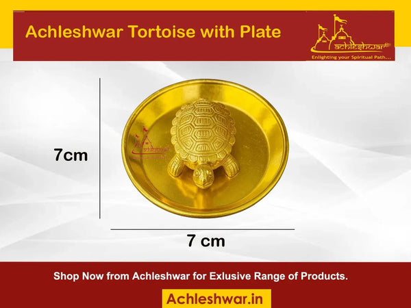 Vastu Feng Shui Brass Tortoise with Plate - Achleshwar
