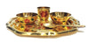Pure Brass Laddu Gopal Pooja Bhog Set of 5 Pcs Thali Set (1 Dessert Plate/Thali + 2 Bowl + 1 Glass + 1 Spoon)