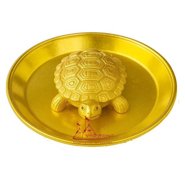 Vastu Feng Shui Brass Tortoise with Plate - Achleshwar