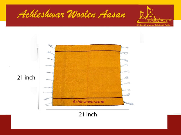 Pure Woolen Aasan Dual Color Reversible Hand Knitted Pooja Meditation Mat - Achleshwar