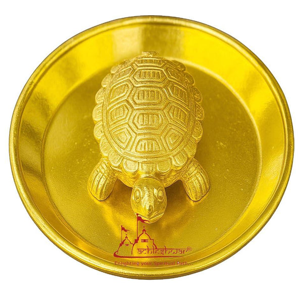Vastu Feng Shui Brass Tortoise with Plate - Achleshwar