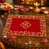 Designer Velvet Embroidered Pooja Aasan Cloth for Mandir | Premium Altar Cover for Temple, Puja Chowki, Home Shrine & Diwali Decoration