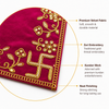 Designer Velvet Embroidered Pink Pooja Aasan Cloth for Mandir | Premium Altar Cover for Temple, Puja Chowki, Home Shrine & Diwali Decoration
