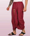 Pure cotton readymade dhoti free size red colour with Thick embroidery border - Achleshwar