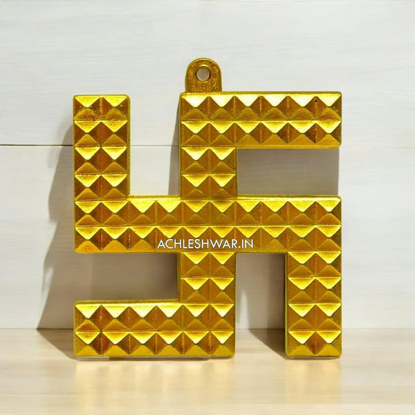 Brass Swastik Pyramid Wall Hanging Traditional Vastu Yantra for Positive Energy - Achleshwar