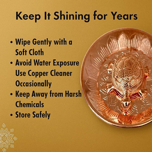 Vastu Feng Shui Designer Copper Tortoise with Plate - Achleshwar