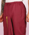 Pure cotton readymade dhoti free size red colour with Thick embroidery border - Achleshwar