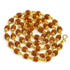 Rudraksha bead mala with gold caps, brown 8mm beads on gold chain