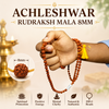 Original 5 Mukhi Rudraksha Mala 108+1 Beads for Daily Jaap Mala & Wearing by Girls Multiple Sizes | Achleshwar