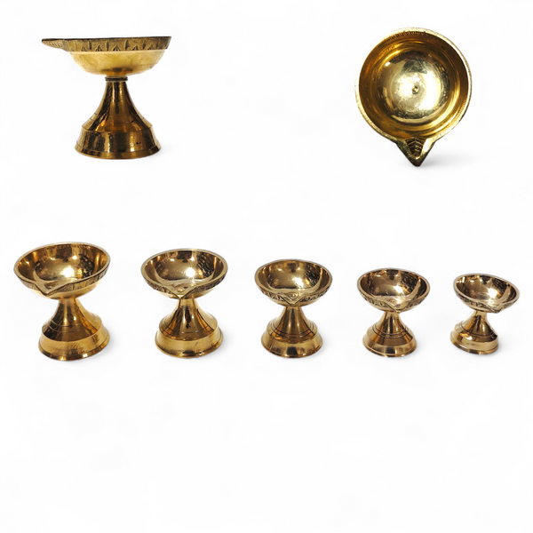 Achleshwar Golden Brass Diya For Pooja