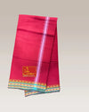 Regular unstiched dhoti set with angvastram cotton with khadi red colour - Achleshwar