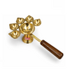 Wooden Handle Brass Panch Aarti Diya/Designer Five Face