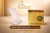 Acrylic stand with golden Panchmukhi Hanuman yantra plaque, shown with box insert