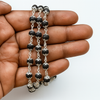 Achleshwar 54+1 Karungali Malai | Original Ebony Wood Mala with Silver Plated Caps | Spiritual Protection Necklace for Men & Women