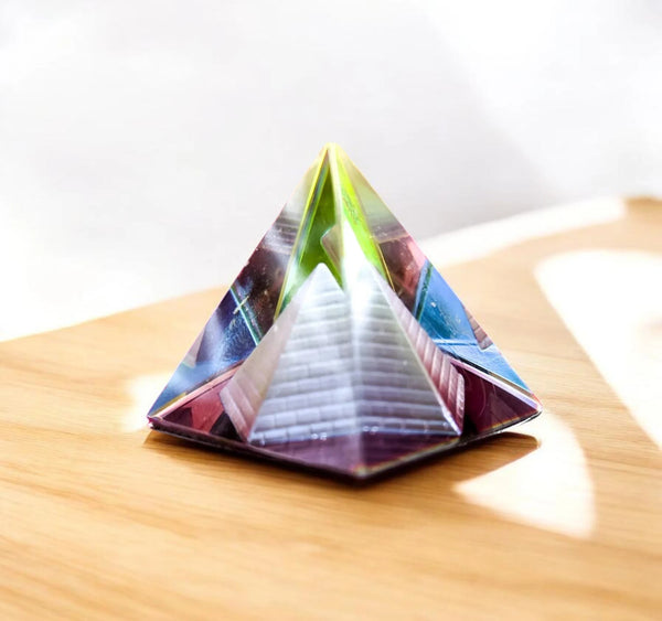 vastu Color Glass Crystal Pyramid