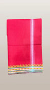 Regular unstiched dhoti set with angvastram cotton with khadi red colour - Achleshwar