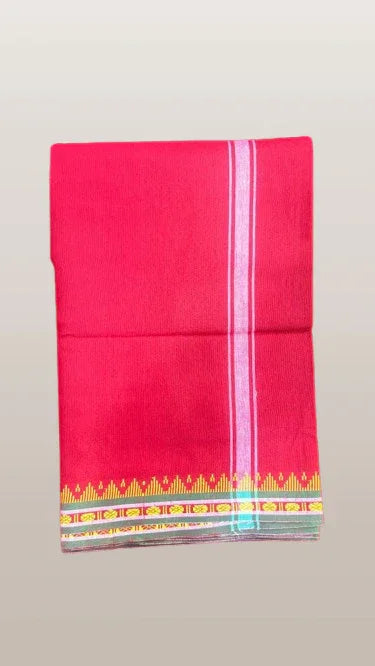 Regular unstiched dhoti cotton red colour - Achleshwar