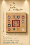Kaal Sarp yantra board size diagram with dimensions and symbol layout on beige