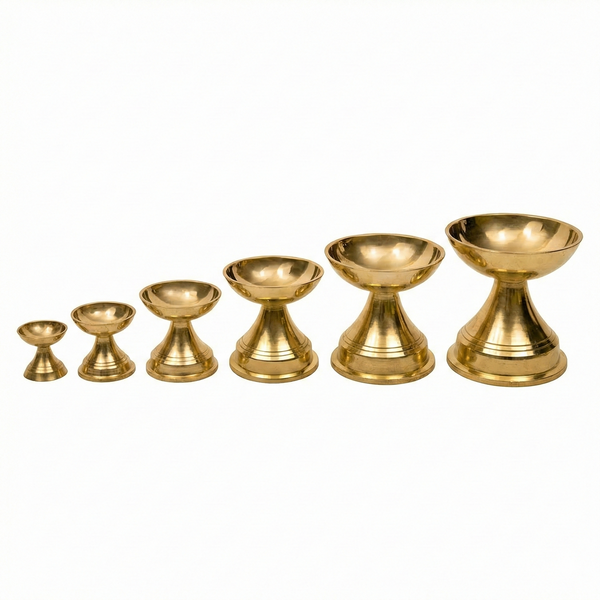Achleshwar Traditional Handcrafted Brass metal Diya Oil Lamp for Puja