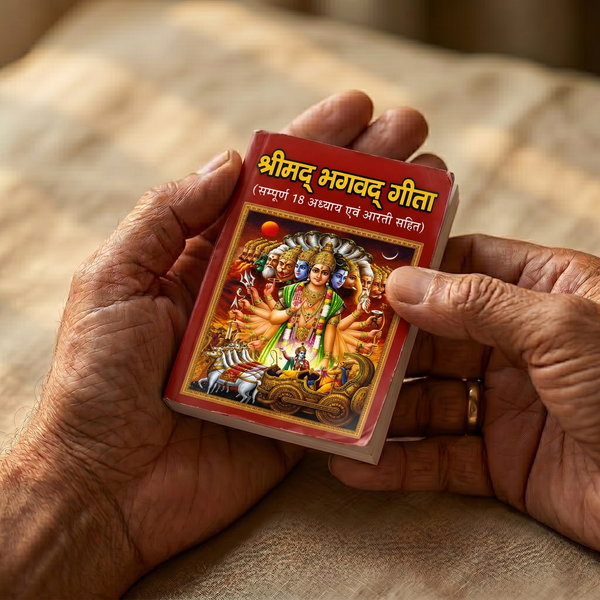 11 Bhagavad Gita Pocket Books with 11 Tulsi Ghant Mala for Nirjala Ekadashi Daan | Complete 18 Adhyay Gita & 108+1 Beads Tulsi Japa Mala Seva Pack