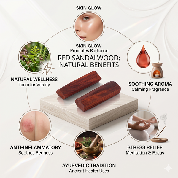 Original Lal Chandan Lakdi (Red Sandalwood Stick) | Natural Red Sandalwood for Pooja, Tilak, Havan, Rituals & Spiritual Use