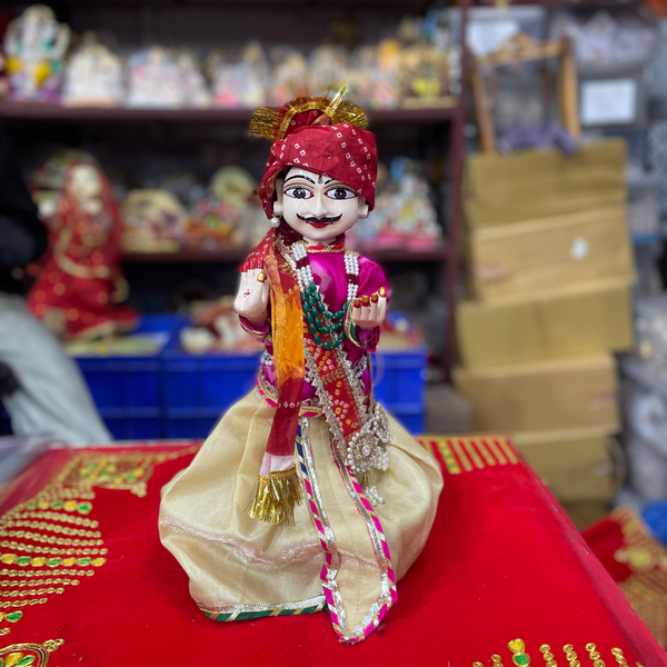 Premium Isar Gangaur Idol Set | (17 inch) Handmade Royal Gangaur Murti with Heavy Jewellery & Designer Attire - Achleshwar