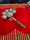 Achleshwar Wooden Handle Brass Panch Aarti Diya/Designer Five Face
