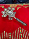 Achleshwar Wooden Handle Brass Panch Aarti Diya/Designer Five Face