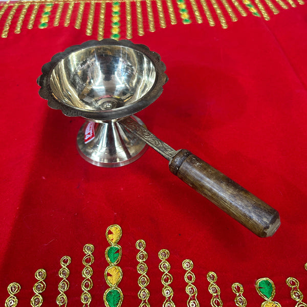 Achleshwar Pure Brass Dhoop Stand with Wooden Handle