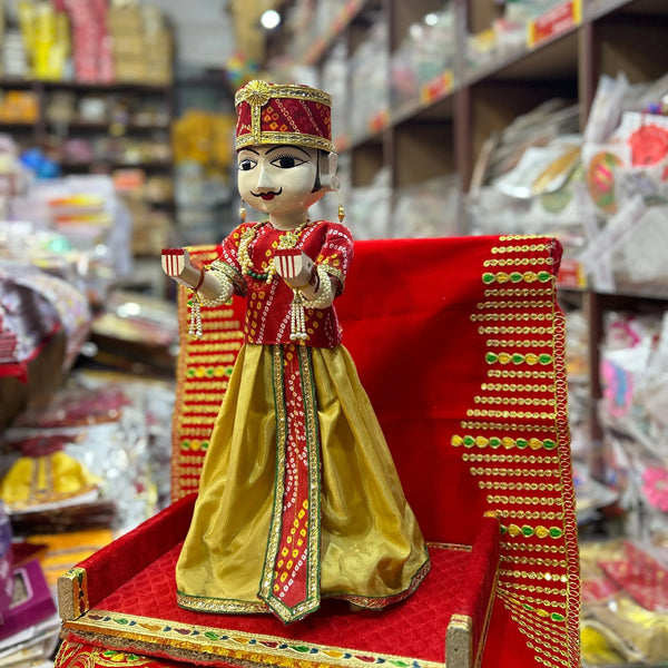 Rajasthani Wooden Isar Gangaur Idol set (21 inches) - Achleshwar - Achleshwar