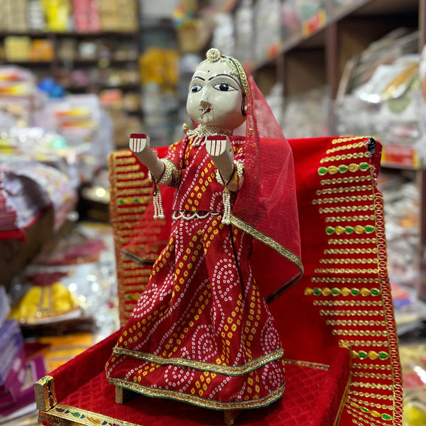 Rajasthani Wooden Isar Gangaur Idol set (21 inches) - Achleshwar - Achleshwar