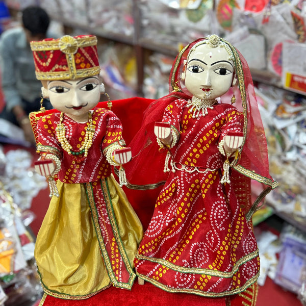 Rajasthani Wooden Isar Gangaur Idol set (21 inches) - Achleshwar - Achleshwar