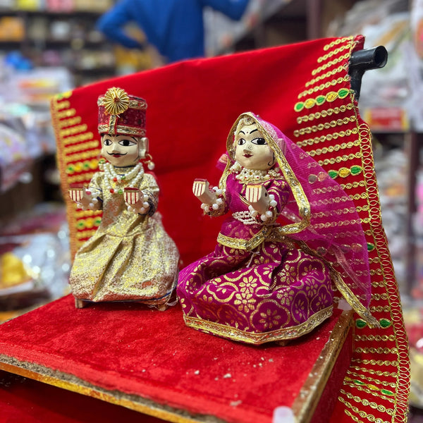 Gangaur Isar ji Idol for Gangur Pooja Beautiful Wooden Murti (9 Inches) - Achleshwar - Achleshwar