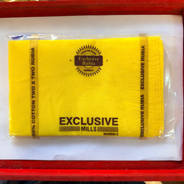 1 Meter Pooja Yellow Vastra for Mandir – Pure Cotton Temple Cloth - Achleshwar