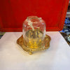 Akhand Diya with Adjustable Bati & Glass Cover Golden Akhand Jyot Diya for Mandir & Pooja
