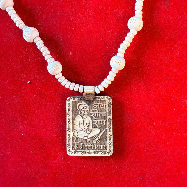 Achleshwar Tulsi Mala with White Hanuman Pendant for Bhakti, Japa & Daily Wear