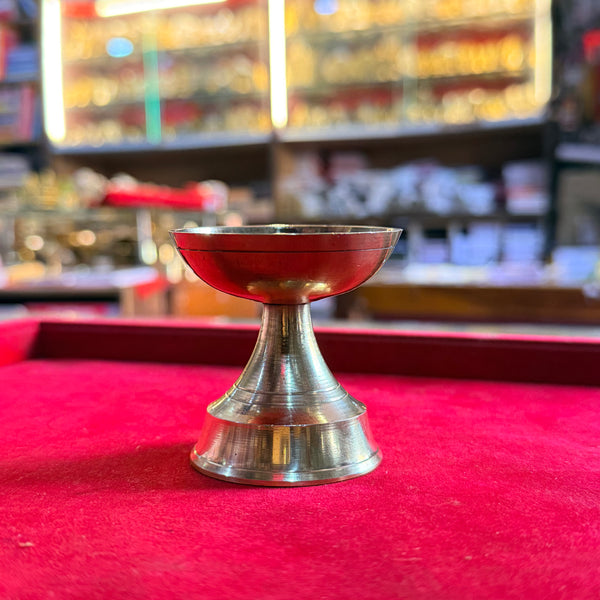 Achleshwar Traditional Handcrafted Brass metal Diya Oil Lamp for Puja
