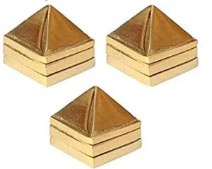 Golden Three Layer Vastu Metal Pyramid (3 Pcs) for Vastu and Feng Shui. - Achleshwar
